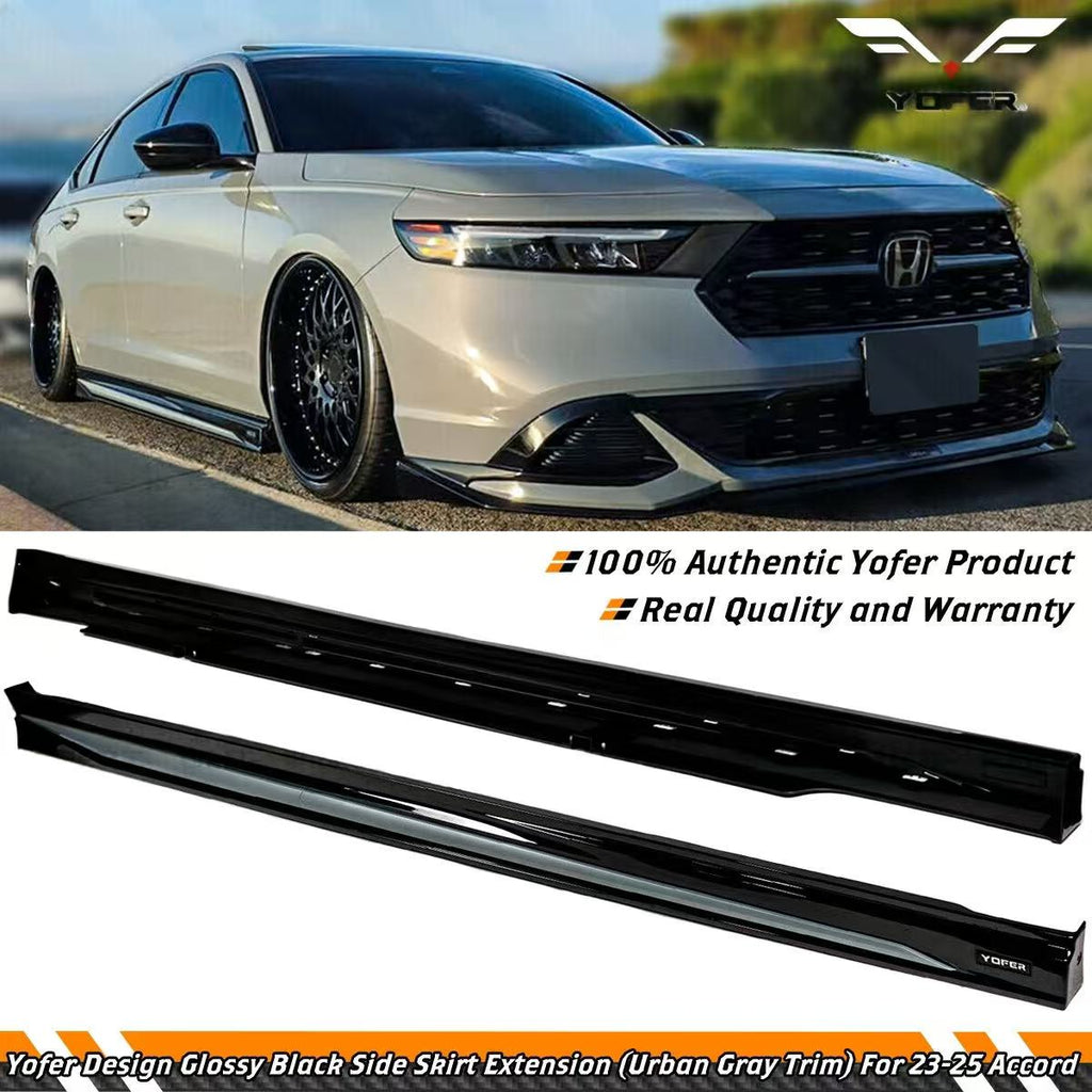 BRAND NEW 2023-2026 Honda Accord 11th Gen Yofer Urban Gray Trim Trim Add On Side Skirt Extension
