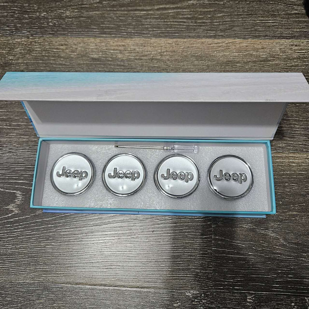 BRAND NEW 4PCS JEEP 63MM LED ILLUMINATED WHEEL RIM CENTER CAPS HUBS COVER FOR JEEP CHEROKEE / RENEGADE / WRANGLE / COMPASS