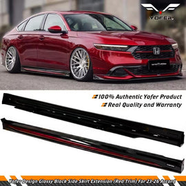 BRAND NEW 2023-2026 Honda Accord 11th Gen Yofer Radiant Red Trim Add On Side Skirt Extension