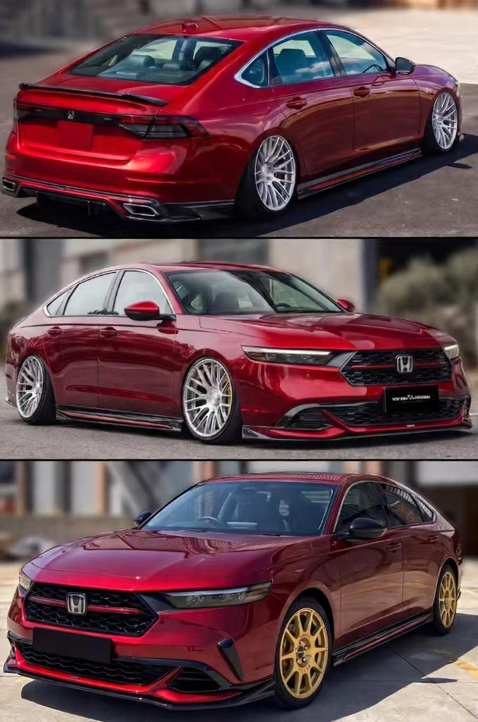 BRAND NEW 2023-2026 Honda Accord 11th Gen Yofer Radiant Red Trim Add On Side Skirt Extension