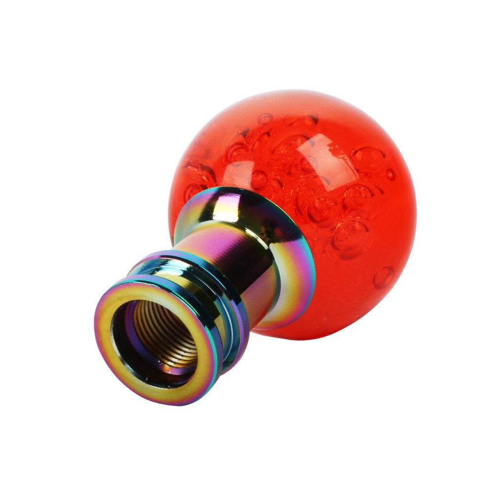 Brand New Universal Jdm Round Ball Crystal Red Bubble Manual Car Racing Gear Shift Knob Shifter M12 M10 M8
