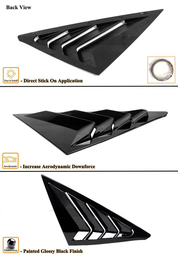 Brand New 2022-2026 Honda Civic Hatchback Exterior Side Window Vent Louver Cover Glossy Black