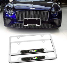 Load image into Gallery viewer, Brand New Universal 2PCS JDM BEGINNER LEAF Chrome Metal License Plate Frame