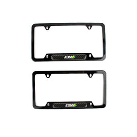 Brand New Universal 2PCS JDM Beginner Leaf Glossy Black Metal License Plate Frame