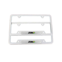 Load image into Gallery viewer, Brand New Universal 2PCS JDM BEGINNER LEAF Silver Metal License Plate Frame