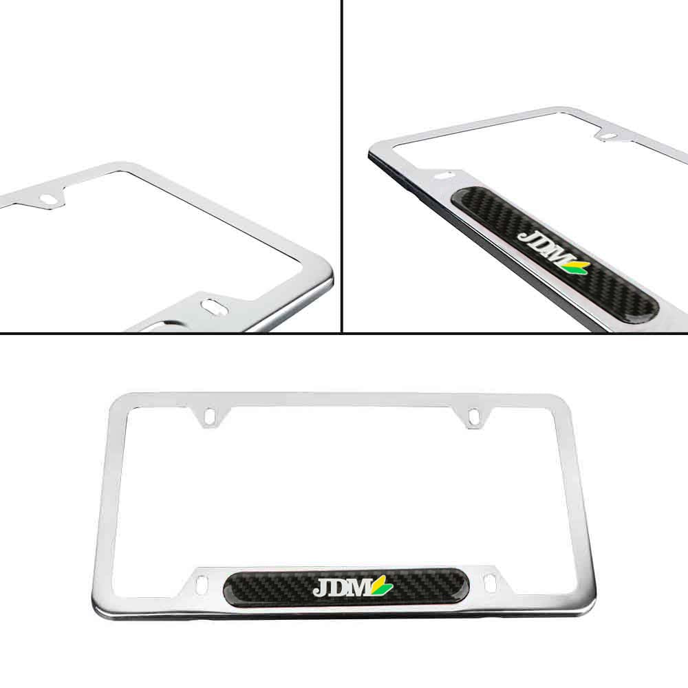 Brand New Universal 1PCS JDM BEGINNER LEAF Chrome Metal License Plate Frame