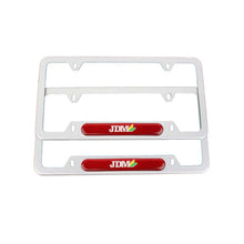 Load image into Gallery viewer, Brand New Universal 2PCS JDM BEGINNER LEAF Silver Metal License Plate Frame