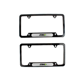 Brand New Universal 2PCS JDM BEGINNER LEAF Glossy Black Metal License Plate Frame