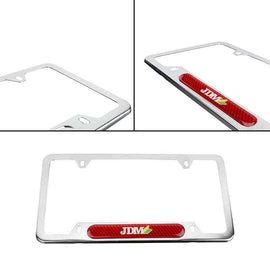 Brand New Universal 1PCS JDM BEGINNER LEAF Chrome Metal License Plate Frame