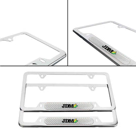 Brand New Universal 2PCS JDM BEGINNER LEAF Chrome Metal License Plate Frame