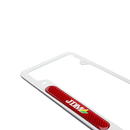 Brand New Universal 1PCS JDM BEGINNER LEAF Silver Metal License Plate Frame