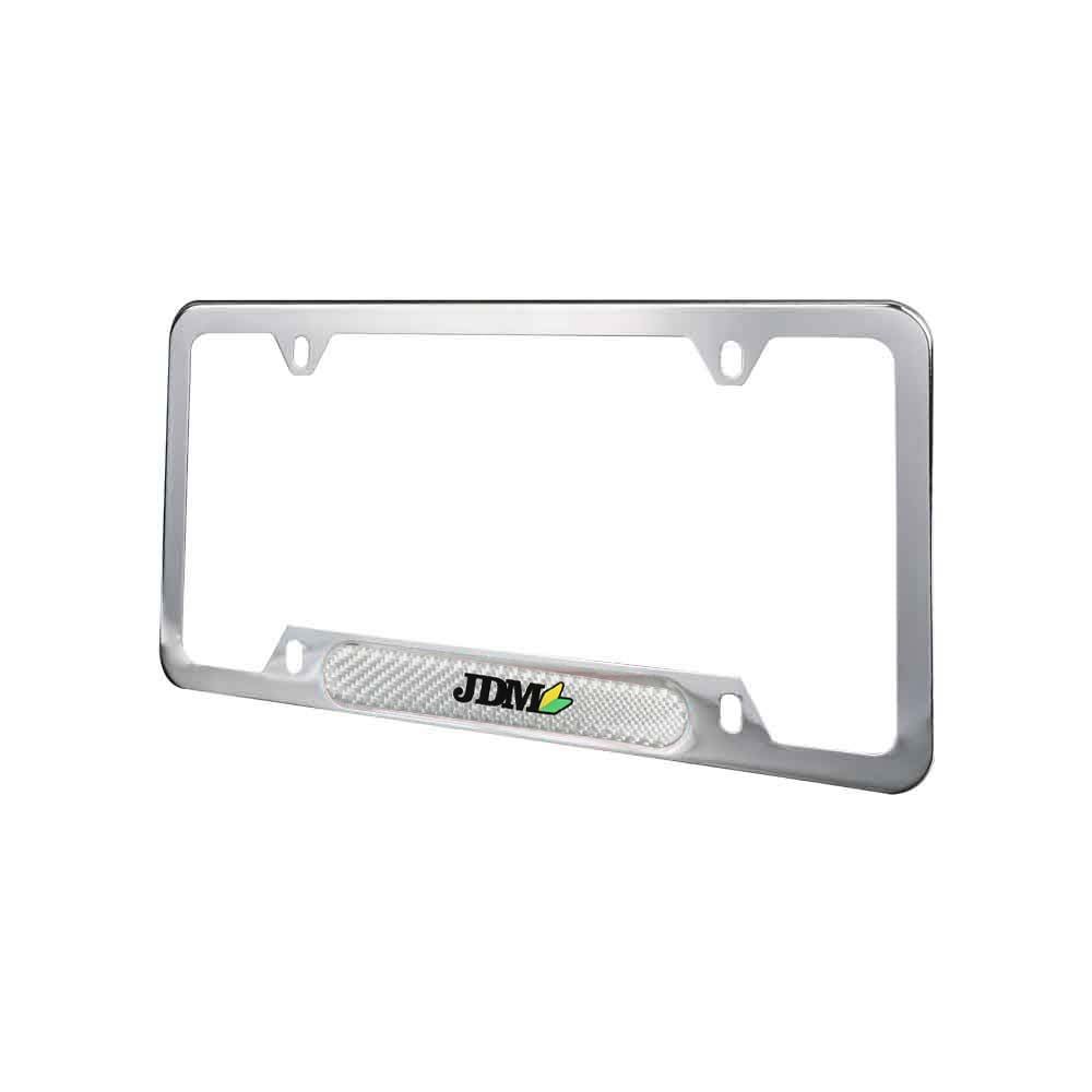 Brand New Universal 1PCS JDM BEGINNER LEAF Chrome Metal License Plate Frame