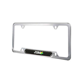 Brand New Universal 2PCS JDM BEGINNER LEAF Chrome Metal License Plate Frame
