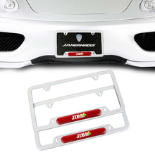 Load image into Gallery viewer, Brand New Universal 2PCS JDM BEGINNER LEAF Silver Metal License Plate Frame