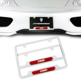 Brand New Universal 2PCS JDM BEGINNER LEAF Silver Metal License Plate Frame