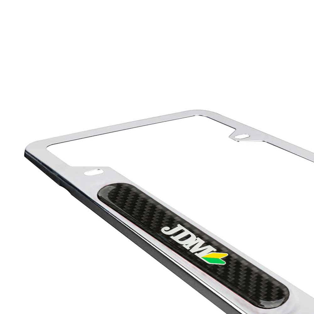 Brand New Universal 1PCS JDM BEGINNER LEAF Chrome Metal License Plate Frame