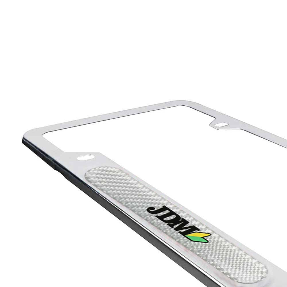 Brand New Universal 1PCS JDM BEGINNER LEAF Chrome Metal License Plate Frame