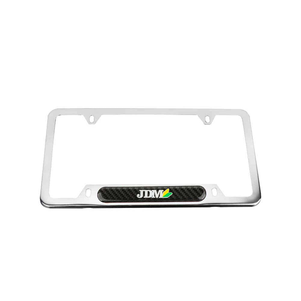 Brand New Universal 1PCS JDM BEGINNER LEAF Chrome Metal License Plate Frame