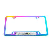 Load image into Gallery viewer, Brand New Universal 1PCS JDM BEGINNER LEAF Neo Chrome Metal License Plate Frame