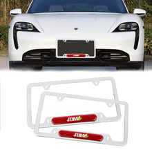 Load image into Gallery viewer, Brand New Universal 2PCS JDM BEGINNER LEAF Silver Metal License Plate Frame