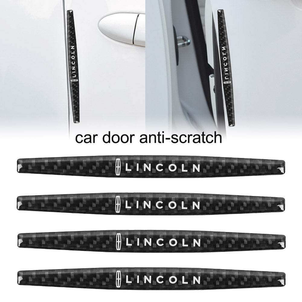 Brand New 4PCS Lincoln Real Carbon Fiber Anti Scratch Badge Car Door Handle Cover Trim