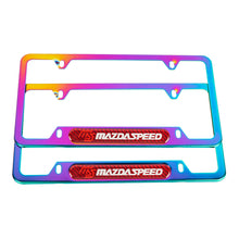 Load image into Gallery viewer, Brand New Universal 2PCS Mazdaspeed Neo Chrome Metal License Plate Frame