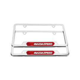 Brand New Universal 2PCS MAZDASPEED Chrome Metal License Plate Frame