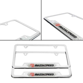 Brand New Universal 2PCS Mazdaspeed Chrome Metal License Plate Frame