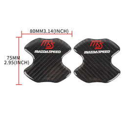 BRAND NEW UNIVERSAL 2PCS MAZDASPEED REAL CARBON FIBER ANTI-SCRATCH DOOR HANDLE PROTECTOR