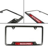 Brand New Universal 1PCS Mazdaspeed Carbon Fiber Look Metal License Plate Frame