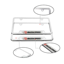 Load image into Gallery viewer, Brand New Universal 2PCS Mazdaspeed Chrome Metal License Plate Frame