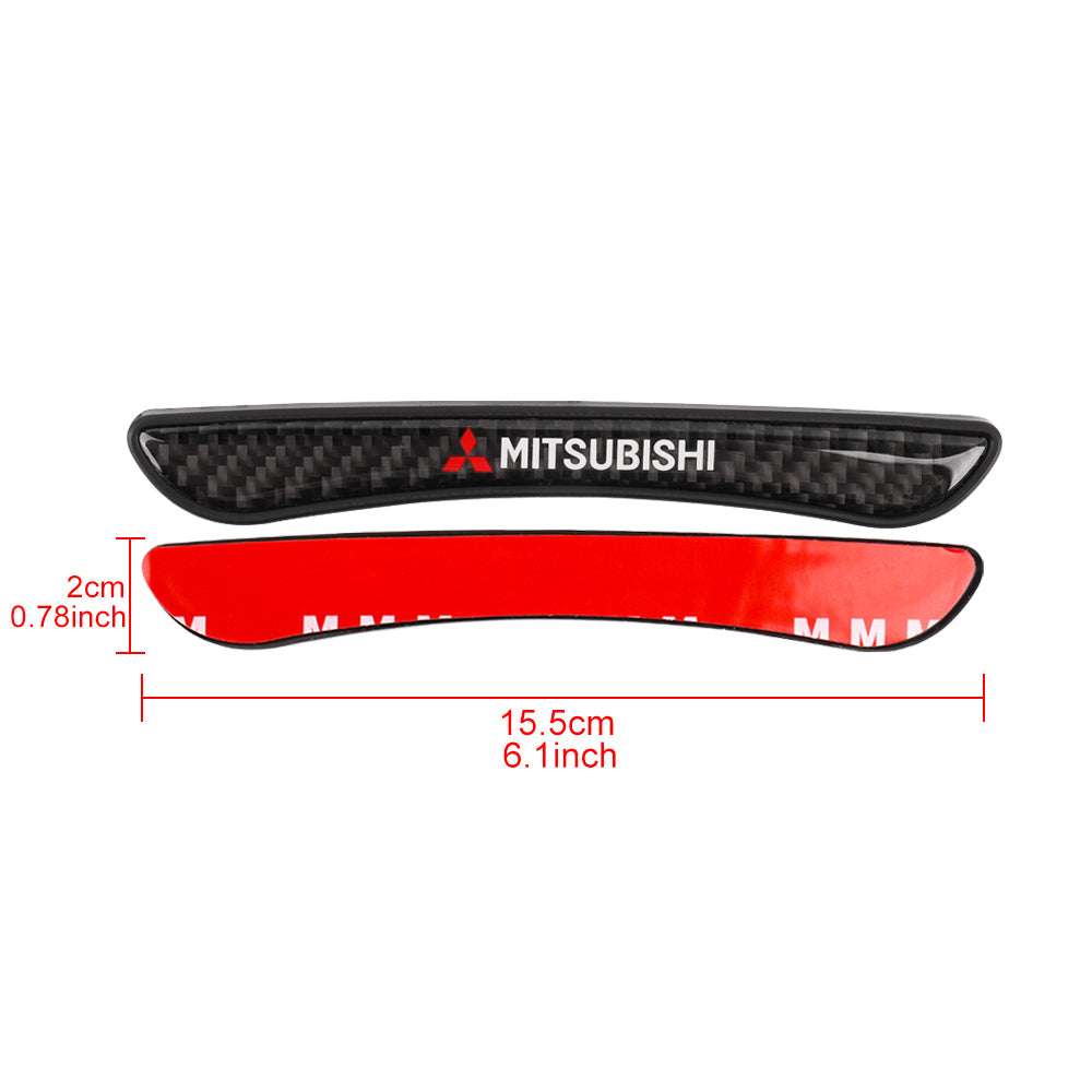 Brand New 4PCS Mitsubishi Real Carbon Fiber Anti Scratch Badge Car Door Handle Cover Trim