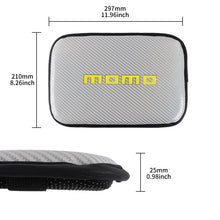 Load image into Gallery viewer, BRAND NEW UNIVERSAL MOMO CARBON FIBER SILVER Car Center Console Armrest Cushion Mat Pad Cover