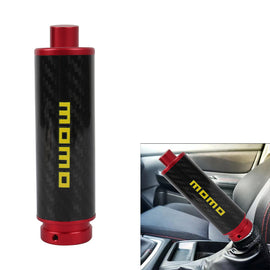 BRAND NEW UNIVERSAL 1PCS MOMO Real Carbon Fiber Car Aluminum Red Handle Hand Brake Sleeve Protector Fitment Cover
