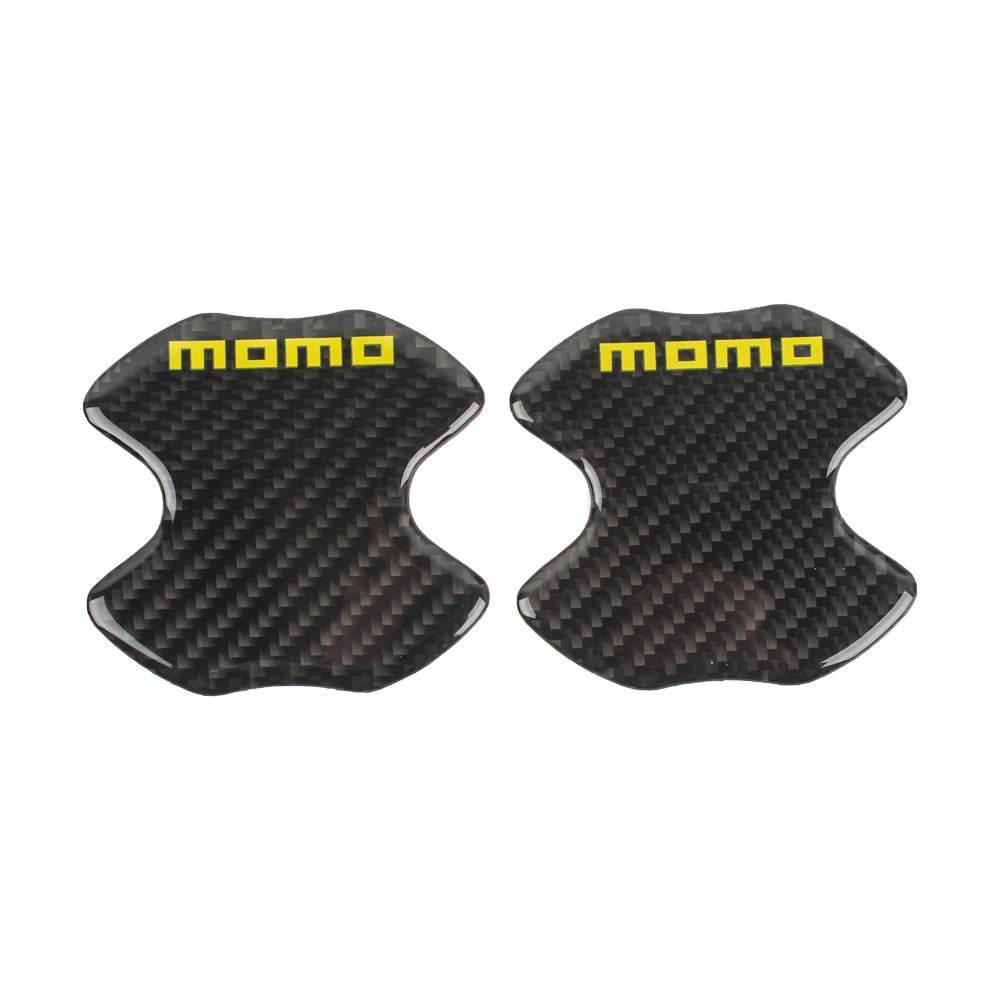 BRAND NEW UNIVERSAL 2PCS MOMO REAL CARBON FIBER ANTI-SCRATCH DOOR HANDLE PROTECTOR