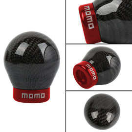 Brand New Momo Universal Real Carbon Fiber Round Ball Manual Car Racing Gear Shift Knob Shifter M12 M10 M8