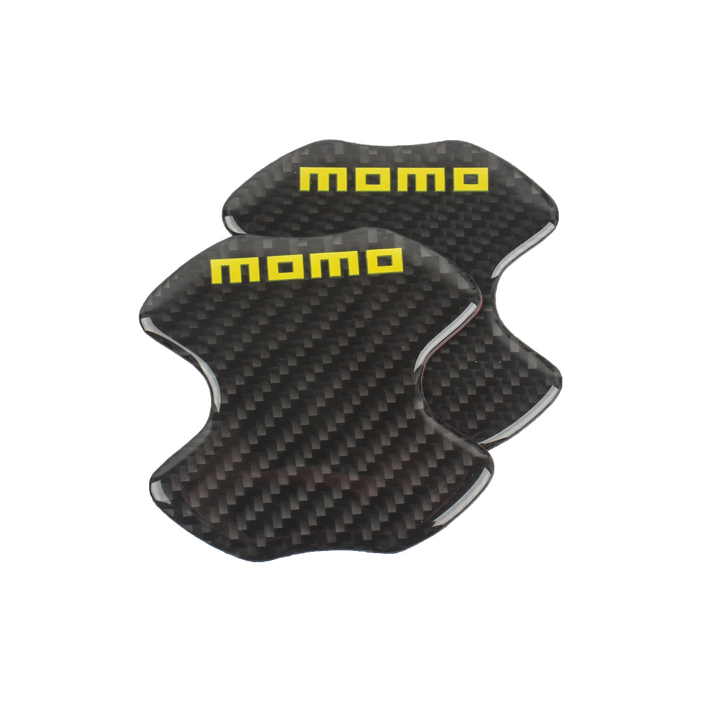 BRAND NEW UNIVERSAL 2PCS MOMO REAL CARBON FIBER ANTI-SCRATCH DOOR HANDLE PROTECTOR