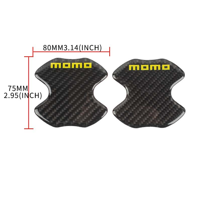 BRAND NEW UNIVERSAL 2PCS MOMO REAL CARBON FIBER ANTI-SCRATCH DOOR HANDLE PROTECTOR