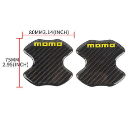 BRAND NEW UNIVERSAL 2PCS MOMO REAL CARBON FIBER ANTI-SCRATCH DOOR HANDLE PROTECTOR