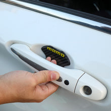 Load image into Gallery viewer, BRAND NEW UNIVERSAL 2PCS MOMO REAL CARBON FIBER ANTI-SCRATCH DOOR HANDLE PROTECTOR