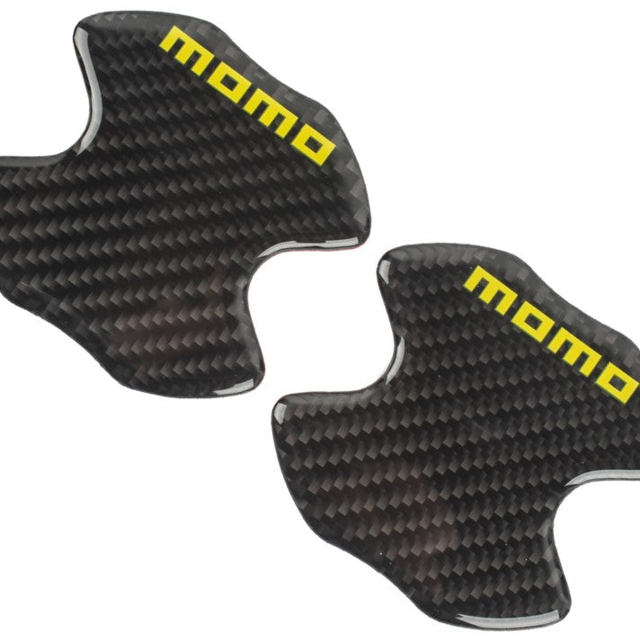 BRAND NEW UNIVERSAL 2PCS MOMO REAL CARBON FIBER ANTI-SCRATCH DOOR HANDLE PROTECTOR