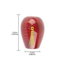 Load image into Gallery viewer, Brand New Universal Momo Red Real Carbon Fiber Manual Gear Stick Shift Knob Shifter M8 M10 M12