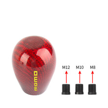 Load image into Gallery viewer, Brand New Universal Momo Red Real Carbon Fiber Manual Gear Stick Shift Knob Shifter M8 M10 M12