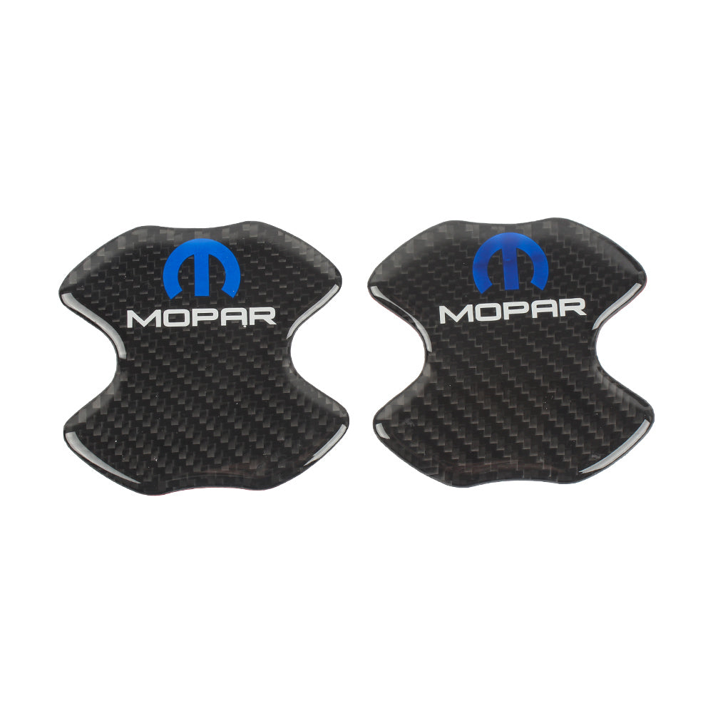 BRAND NEW UNIVERSAL 2PCS MOPAR REAL CARBON FIBER ANTI-SCRATCH DOOR HANDLE PROTECTOR