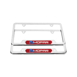 Brand New Universal 2PCS MOPAR Chrome Metal License Plate Frame