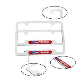 Brand New Universal 2PCS MOPAR Silver Metal License Plate Frame