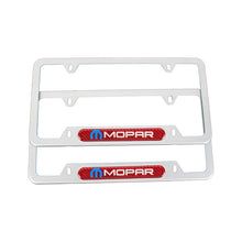 Load image into Gallery viewer, Brand New Universal 2PCS MOPAR Silver Metal License Plate Frame