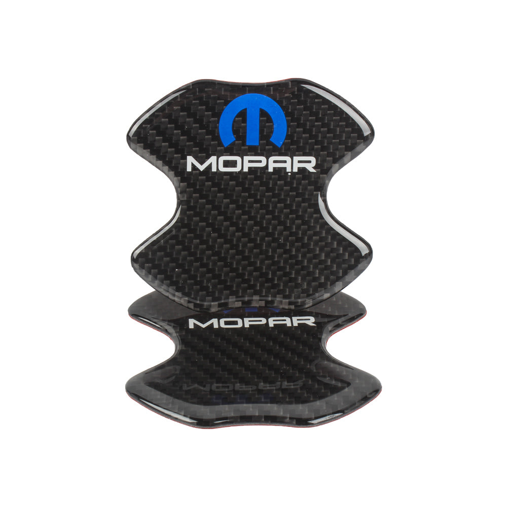 BRAND NEW UNIVERSAL 2PCS MOPAR REAL CARBON FIBER ANTI-SCRATCH DOOR HANDLE PROTECTOR