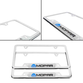 Brand New Universal 2PCS Mopar Chrome Metal License Plate Frame