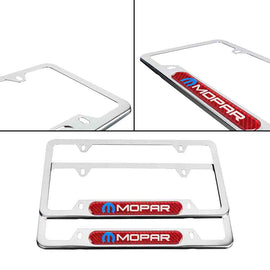 Brand New Universal 2PCS MOPAR Chrome Metal License Plate Frame